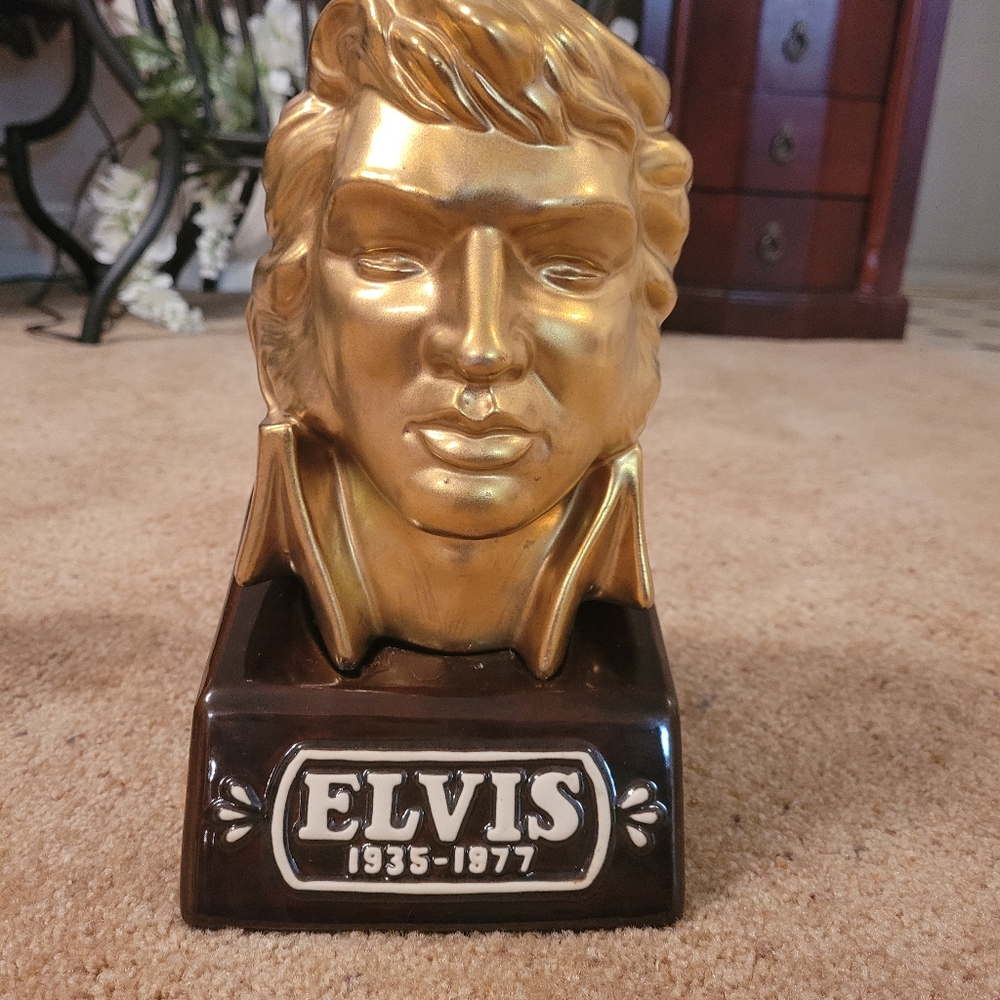 Rare gold bust Elvis decanter